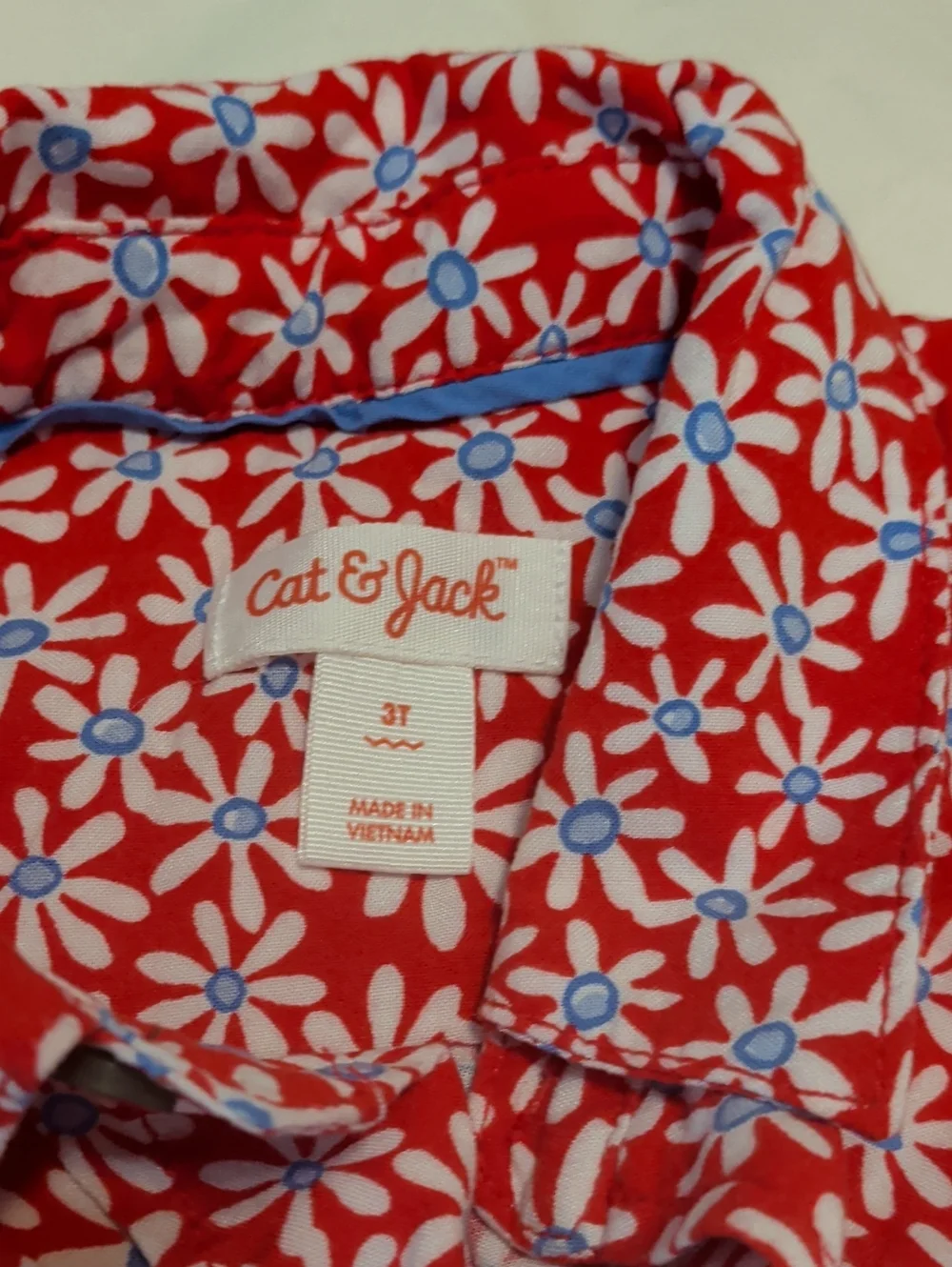 Cat & Jack Red Floral Short-Sleeve Button-Up Shirt for Kids